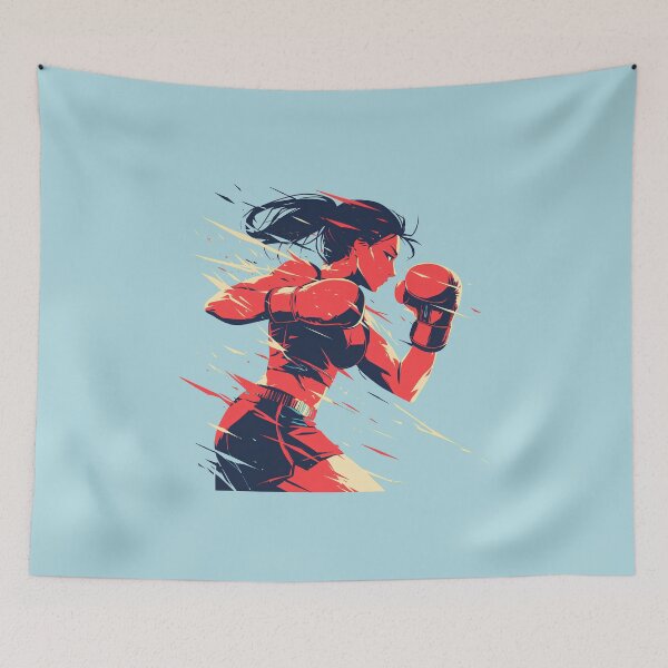 Item preview, Minimalist Dynamic Female Boxer designed and sold by Windy-market.