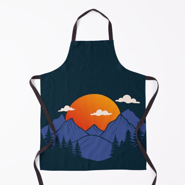 Item preview, Orange sun over mountains and forest, sunset or sunrise designed and sold by ElenDiArt.
