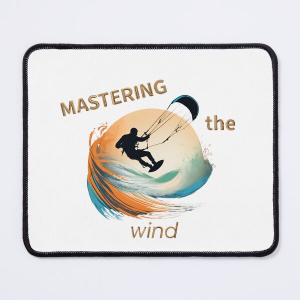 Item preview, Silhouette design of a kitesurfer challenging the waves. Dominating the wing designed and sold by StyleFused.
