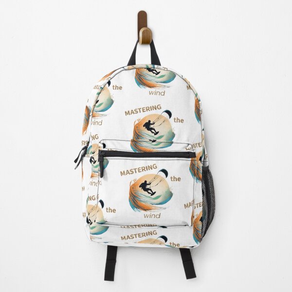 Item preview, Silhouette design of a kitesurfer challenging the waves. Dominating the wing designed and sold by StyleFused.