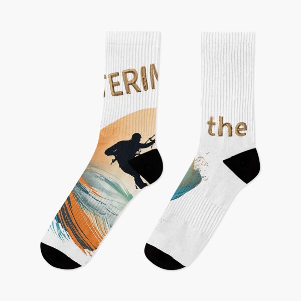 Item preview, Silhouette design of a kitesurfer challenging the waves. Dominating the wing designed and sold by StyleFused.
