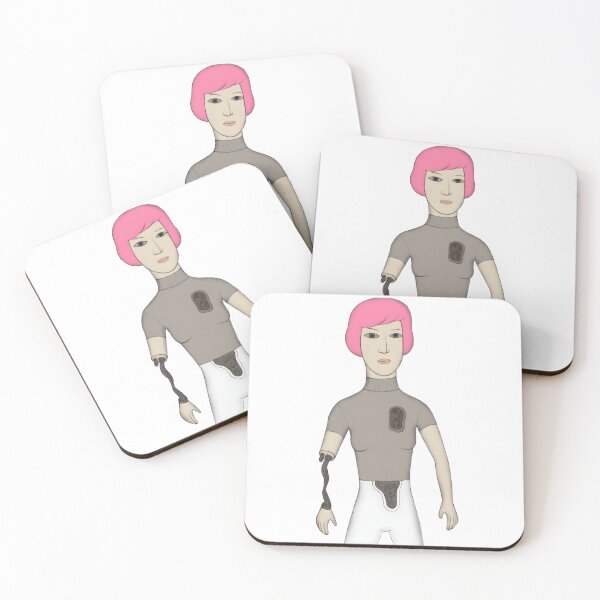 Item preview, Robot woman with pink hair designed and sold by Kopiopang studio.