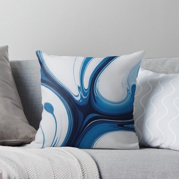 Item preview, Liquid Abstract In Blue And White designed and sold by SeamPix.