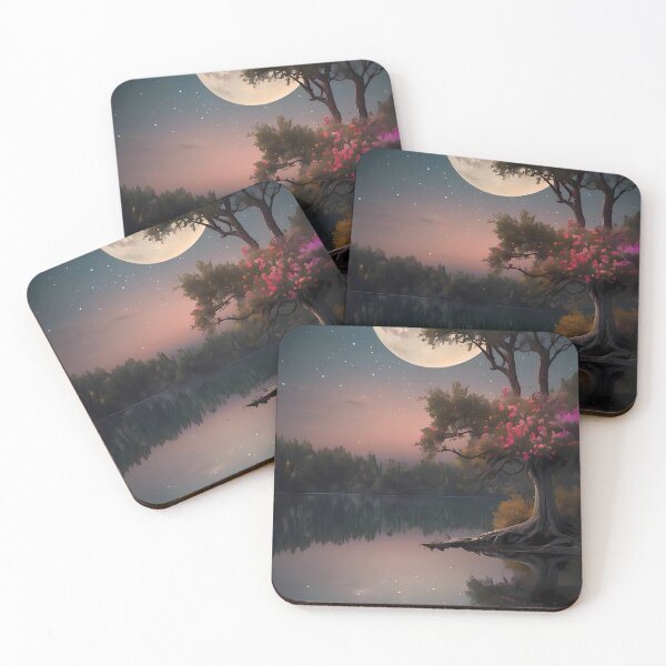 Item preview, Moonlit Tranquil Night Landscape designed and sold by AHMEDMAMADO.