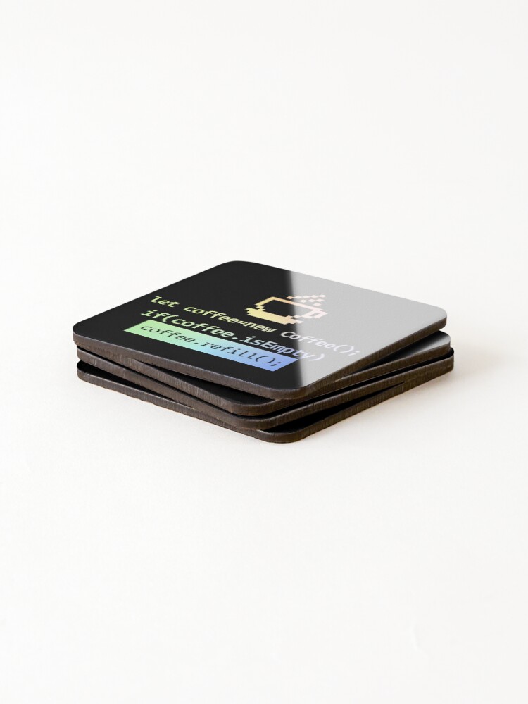 Thumbnail 4 of 5, Coasters (Set of 4), Coffee refill coding designed and sold by ScienceCorner.