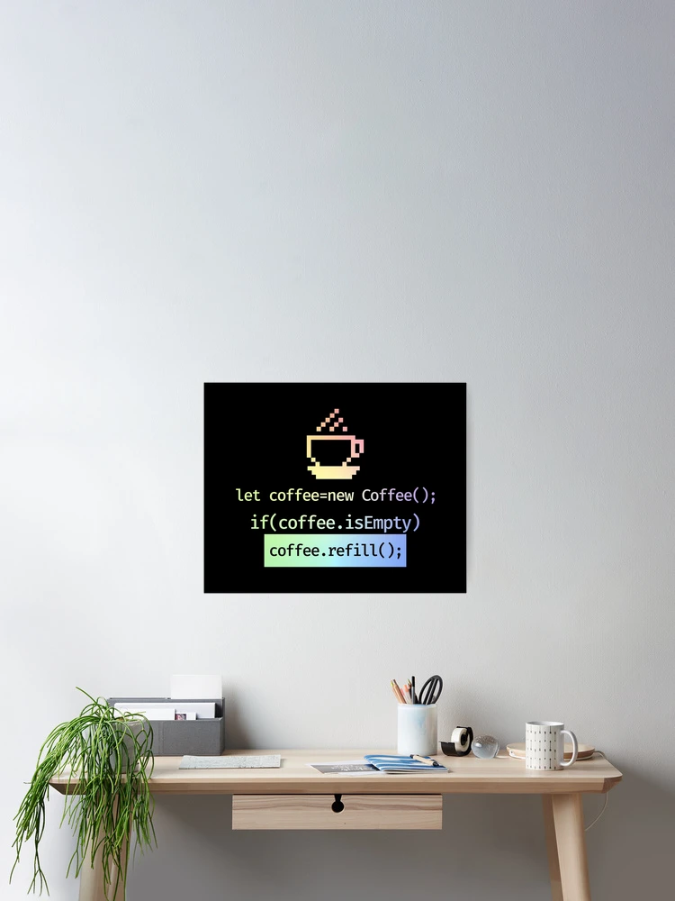 Thumbnail 2 of 3, Poster, Coffee refill coding designed and sold by ScienceCorner.