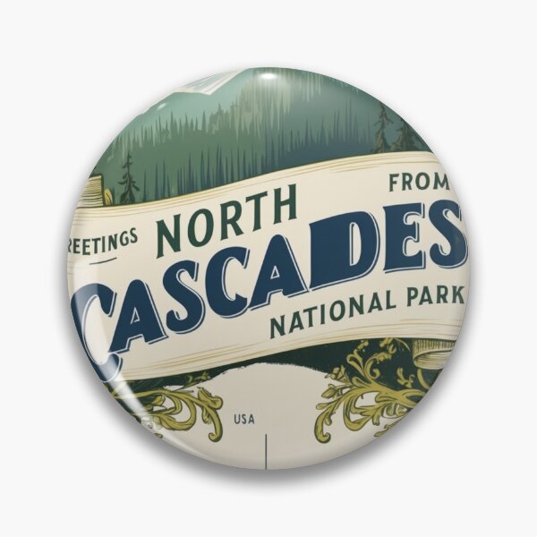 Artikelvorschau, North Cascades Nationalpark Postkarte Vintage Retro Reise Vintage entworfen und verkauft von TravelPostcardGems.