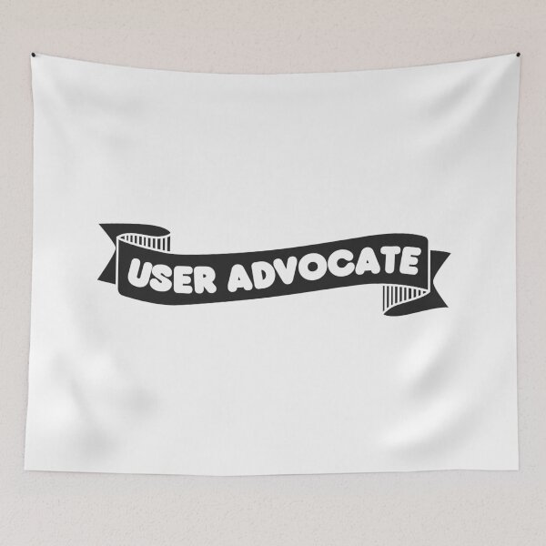 Artikelvorschau, User Advocate Banner schwarz - UX Designer | Produktdesigner | UI Designer Aufkleber entworfen und verkauft von PoshPixel.