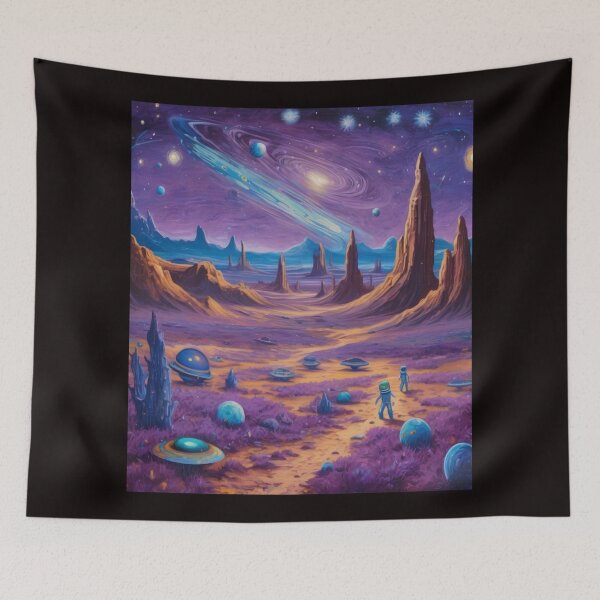 Item preview, "Cosmic Landscape: Playful Spaceships and Enchanted Universe" designed and sold by Artisticanvas.