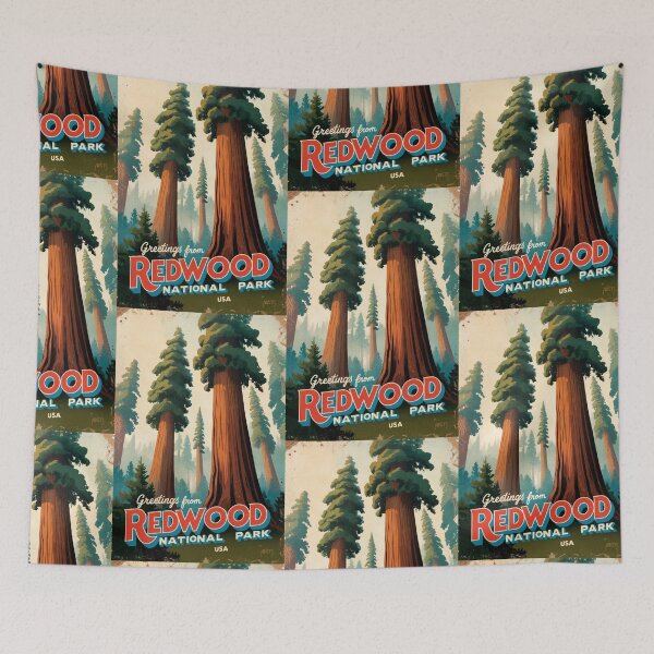 Item preview, Redwood National Park Postcard Vintage Retro Travel Vintage designed and sold by TravelPostcardGems.