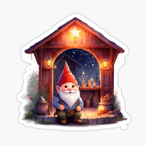 Playful Watercolor Gnome Sticker