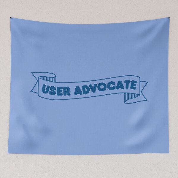 Artikelvorschau, User Advocate Banner blau - UX Designer | Produktdesigner | UI Designer Aufkleber entworfen und verkauft von PoshPixel.