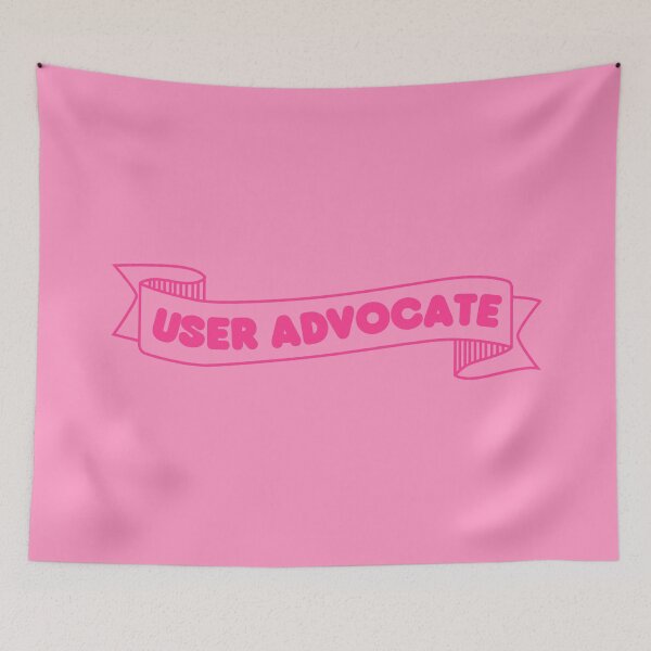 Artikelvorschau, Banner für Benutzeranwalt in Pink - UX-Designer | Produktdesigner | UI-Designer-Aufkleber entworfen und verkauft von PoshPixel.