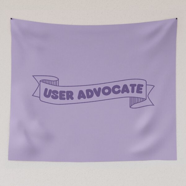 Artikelvorschau, User Advocate Banner lila - UX Designer | Produktdesigner | UI Designer Aufkleber entworfen und verkauft von PoshPixel.