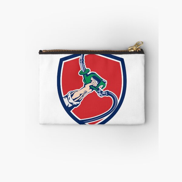 Item preview, Hand Holding Gas Pump Nozzle Crest Retro designed and sold by patrimonio.