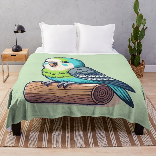 Item preview, The Colorful Cartoon Parrot: The Beauty of Turquoise and Light Green designed and sold by nada-art.