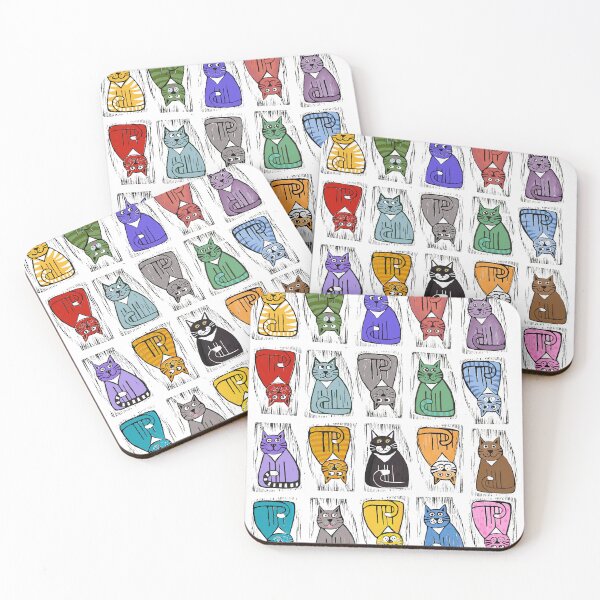Item preview, Multi cats in multi colors designed and sold by Joslin Fields.