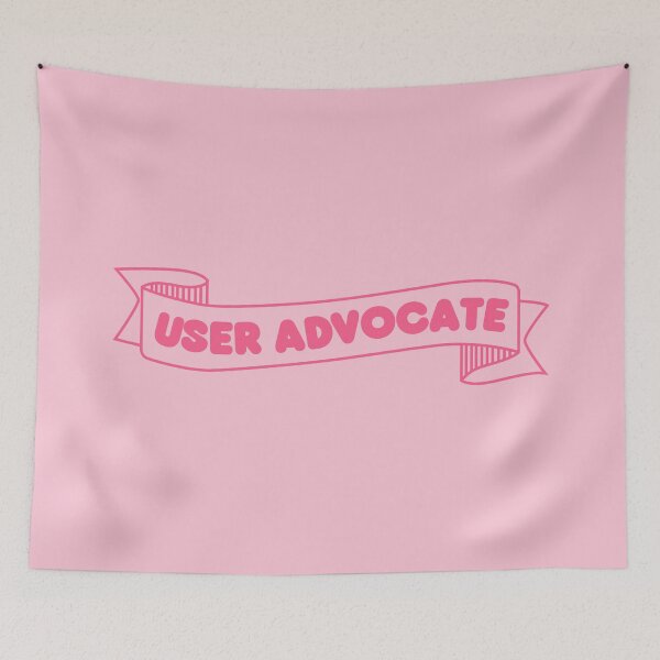Artikelvorschau, User Advocate Banner Pink - UX Designer | Produktdesigner | UI Designer Aufkleber entworfen und verkauft von PoshPixel.