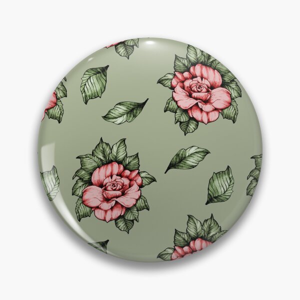 Item preview, American traditional vintage flowers green pattern designed and sold by Rômulo Queiroz.
