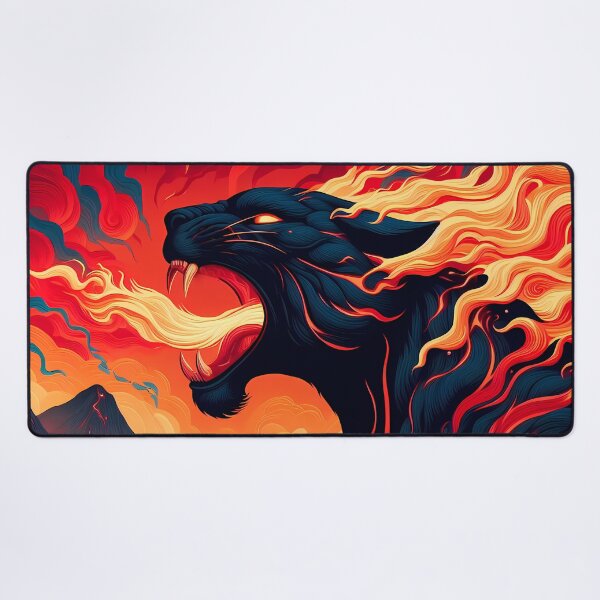 Item preview, Lava Fire Black Panther Breathing Fire, Ai Generated Art designed and sold by ACC .