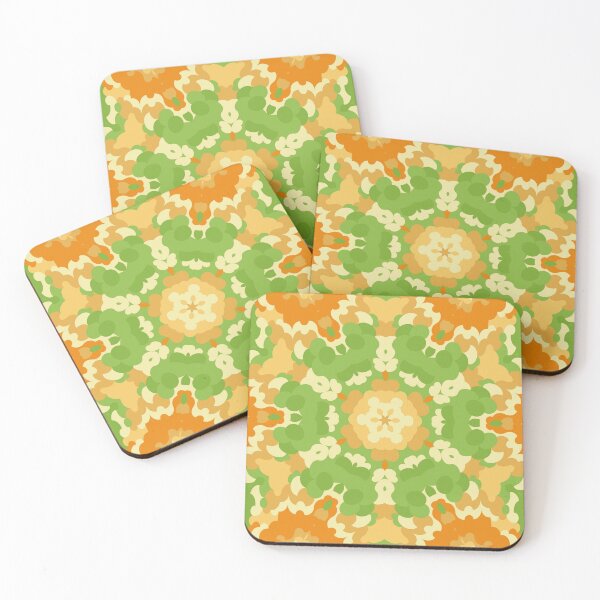 Item preview, Retro Mandala Green and Orange designed and sold by WormholeOrbital.