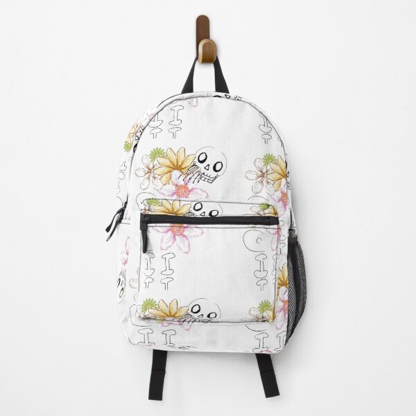 Item preview, Cartoon doodle ghost bone with brightly colored flowers, white background, halloween designed and sold by nongsao4.