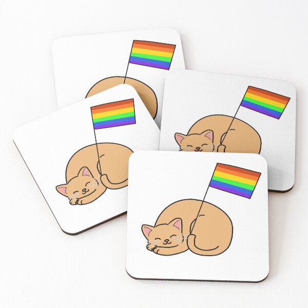 Item preview, Orange cat lgbt gay pride flag designed and sold by mossy-cat.