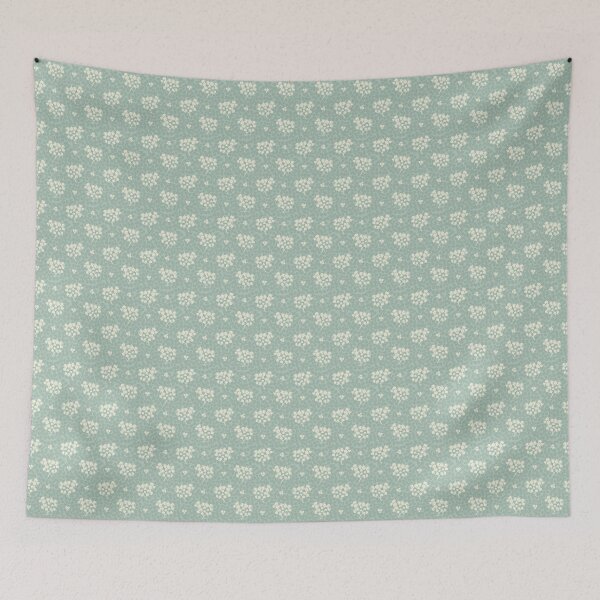 Item preview, Ecru bouquet on teal texture background designed and sold by cezidesign.