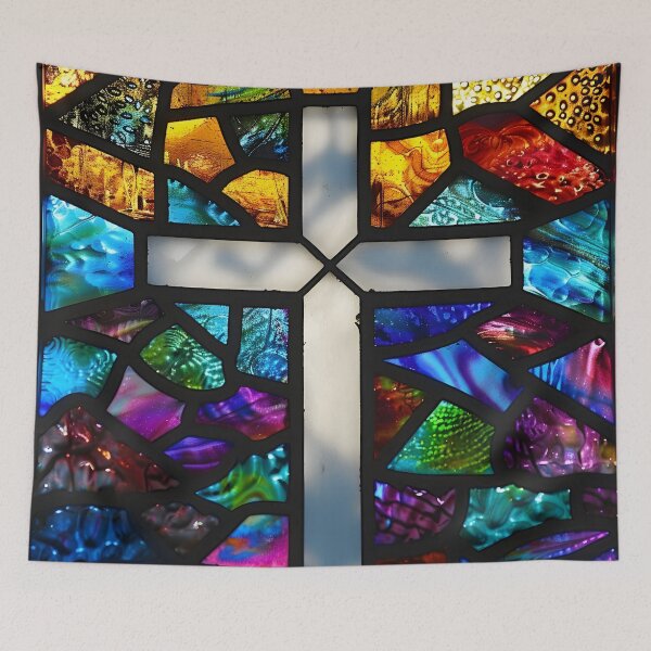 Item preview, Radiant Stained Glass Cross designed and sold by mebraart.