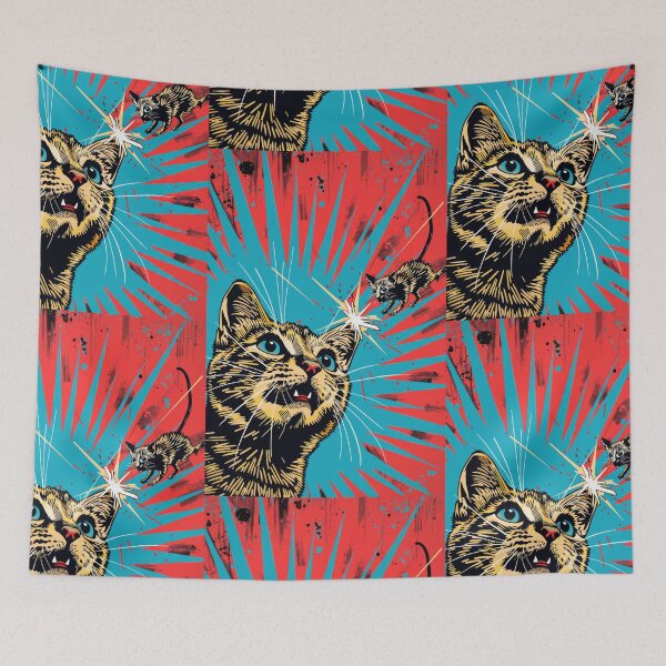 Item preview, Pop Art Illustration of Cat Ready to Attack Mouse designed and sold by Piotrek0001.