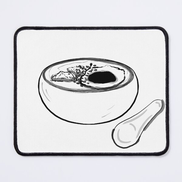 Item preview, Drawn pencil drawing of pork porridge with tallow in a bowl designed and sold by nongsao4.