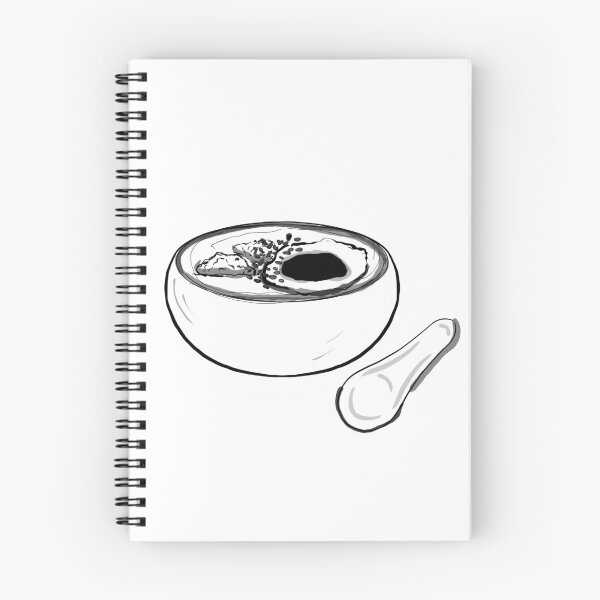 Item preview, Drawn pencil drawing of pork porridge with tallow in a bowl designed and sold by nongsao4.