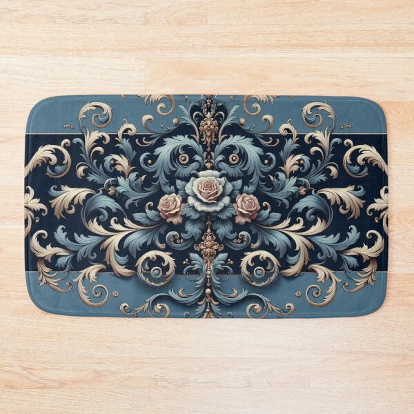 Item preview, Sky Blue & Midnight Blue Rococo With Roses designed and sold by DesignsByPrnces.