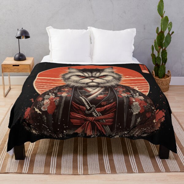 Item preview, Traditional Samurai Cat Painting in Sumi-e Style designed and sold by diegomenjivar92.