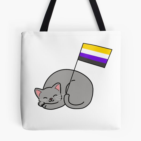 Item preview, Gray cat nonbinary pride flag designed and sold by mossy-cat.