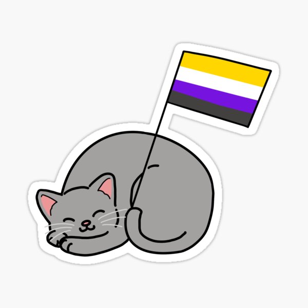 Item preview, Gray cat nonbinary pride flag designed and sold by mossy-cat.