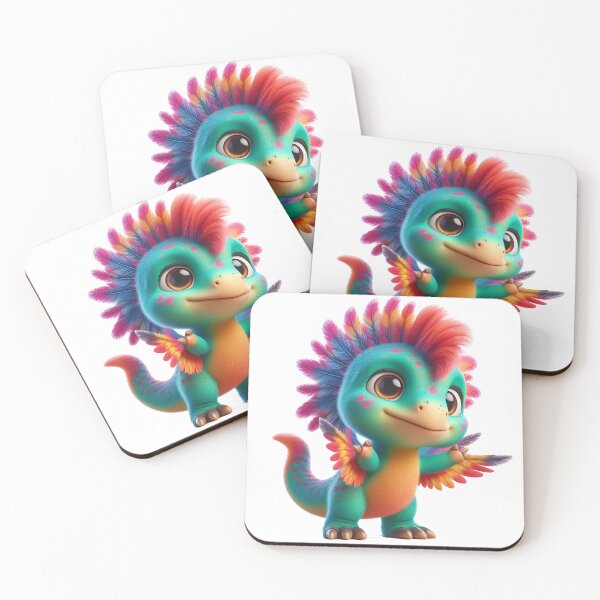 Item preview, Feathered Wonder: The Adorable Rainbow Dinosaur designed and sold by daruneenok.