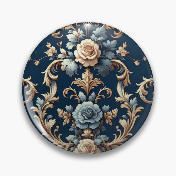 Item preview, Sky Blue & Midnight Blue Rococo With Roses designed and sold by DesignsByPrnces.