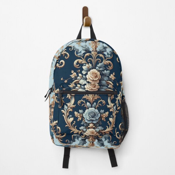 Item preview, Sky Blue & Midnight Blue Rococo With Roses designed and sold by DesignsByPrnces.