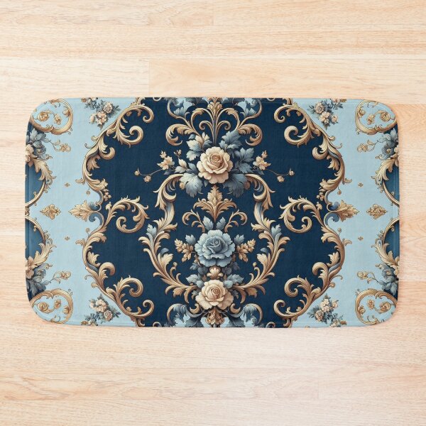 Item preview, Sky Blue & Midnight Blue Rococo With Roses designed and sold by DesignsByPrnces.