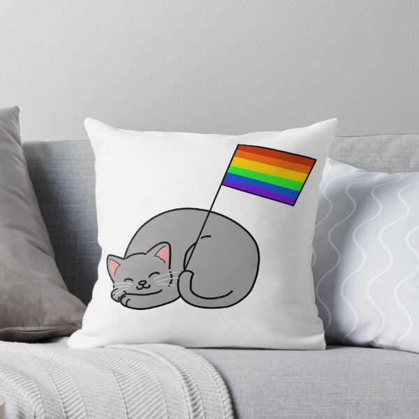 Item preview, Gray cat lgbt gay pride flag designed and sold by mossy-cat.
