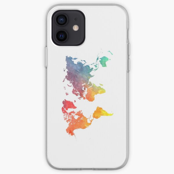 Map of the world colored iPhone Soft Case