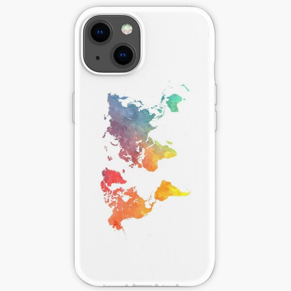Map of the world colored iPhone Soft Case