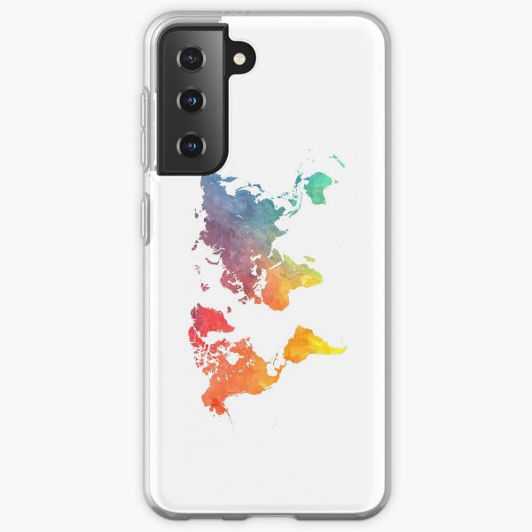 Map of the world colored Samsung Galaxy Soft Case
