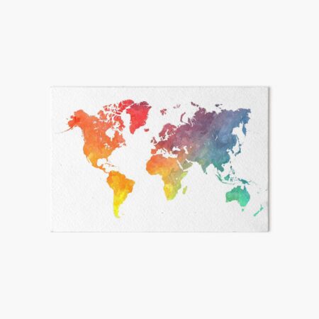 Map of the world colored Art Board Print