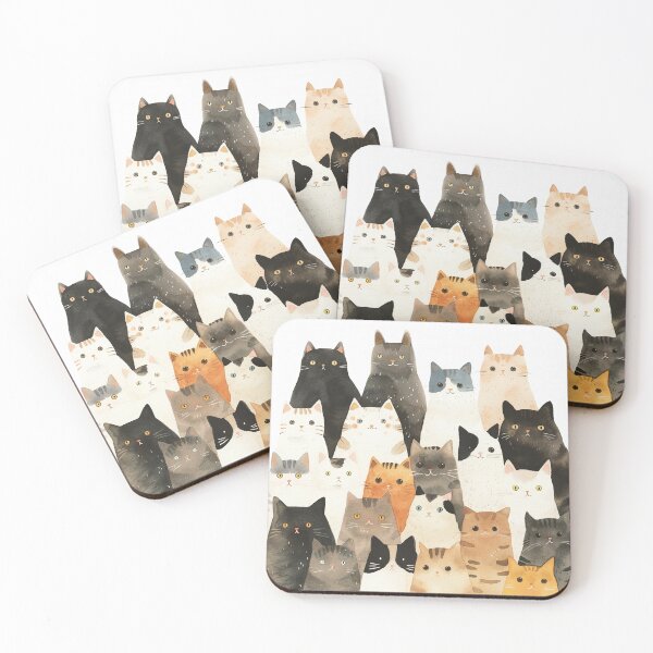 Item preview, Simple cute cats art  illustrated watercolor designed and sold by Inktown.