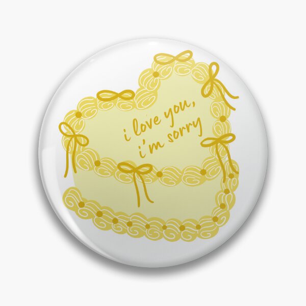 Item preview, i love you im sorry yellow heart cake designed and sold by stickersxbecca.