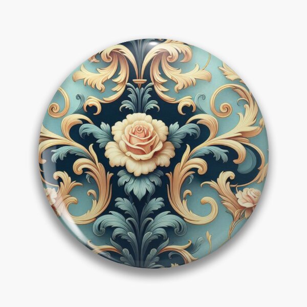 Item preview, Sky Blue & Midnight Blue Rococo With Roses designed and sold by DesignsByPrnces.