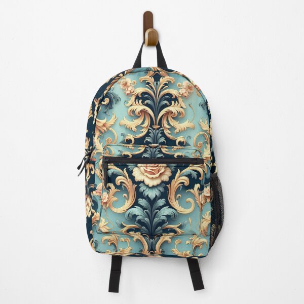 Item preview, Sky Blue & Midnight Blue Rococo With Roses designed and sold by DesignsByPrnces.
