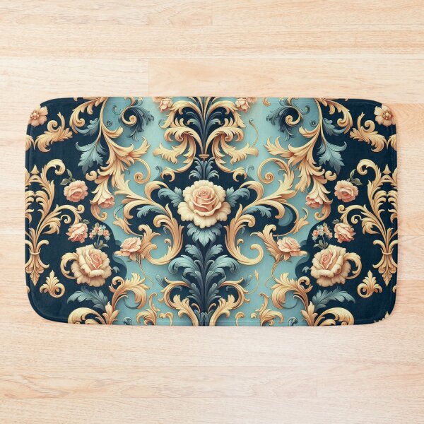 Item preview, Sky Blue & Midnight Blue Rococo With Roses designed and sold by DesignsByPrnces.
